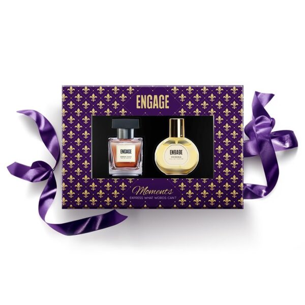 Engage Gift Set - Moments Luxury Perfume Gifts For Women & Men, 100ml, Long Lasting Smell Men & Women Perfume, Best Birthday,Anniversary Gift by ITC, Eau De Parfum, Travel Sized Perfume Combo, 50ml x2 - Fast Shipping to USA & Canada