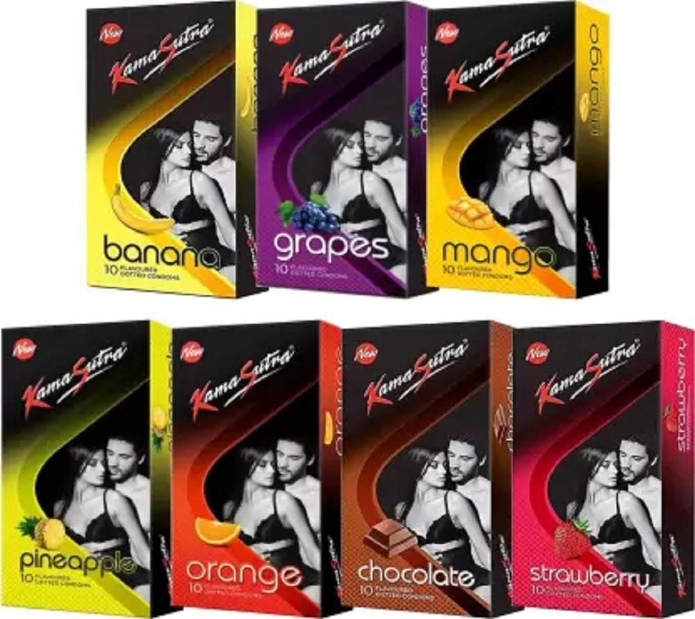 61h3FaFmCbL-1.jpg Kamasutra Honeymoon Pack With Exclusive Mango Flavours Condom (Pack of 7, 70S) - Fast Shipping to USA - Image 1