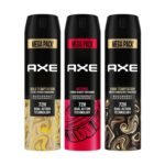 Axe Long Lasting Deodorant Bodyspray for Men - Intense, Dark Temptation, and Gold Temptation (215 ml) - Fast Shipping to USA & Canada