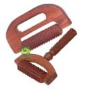 FA INDUSTRIES Wooden Massager Handheld Body Calf D shaped Massager (6x3.5 cm), Wooden Cutter massager (8x6 cm) (Set of 2) - Fast Shipping to USA