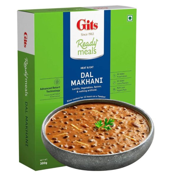 Gits Ready to Eat Dal Makhani, Pure Veg, Heat and Eat Indian Meal, Microwaveable, 300g - Fast Shipping to USA & Canada