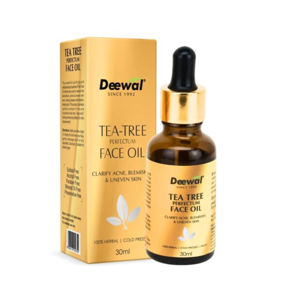 Deewal Tea Tree Oil for Acne & Blemish-Free Skin | 100% Pure & Organic Face Oil | Natural Skin Purifier | Reduces Dark Spots & Signs of Aging | Ideal for Clear, Healthy Skin | For All Skin Types - Fast Shipping to USA & Canada