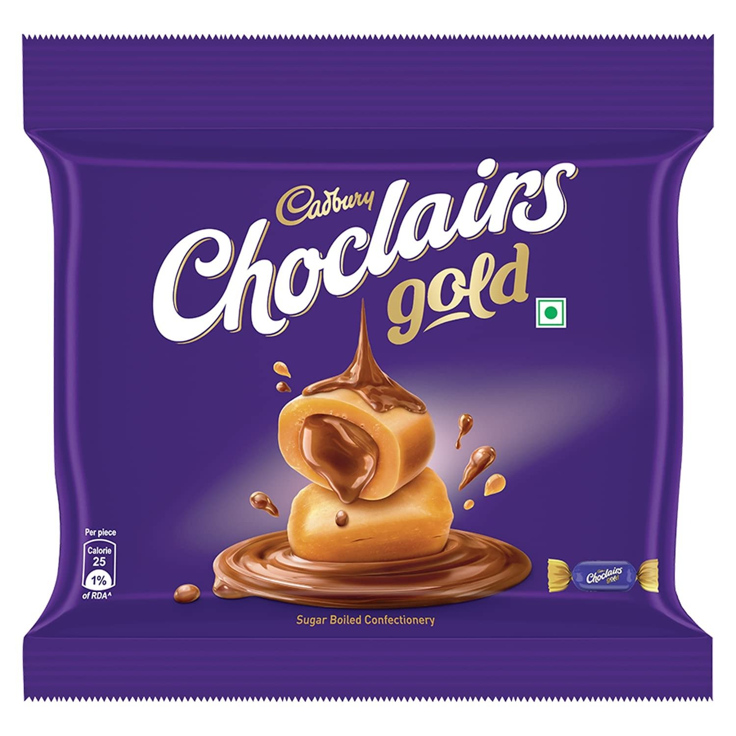 61jUpL6fm4L-1.jpg Cadbury Choclairs Chocolate Gold Candy, 137 G|25 Pieces - 5.5 Gram Each - Fast Shipping to USA & Canada - Image 1