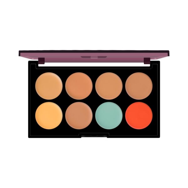 Hilary Rhoda Concealing & Contouring | 8 Shades in Palette | Colour Corrects with High Coverage | Face Palette | Hides Dark Spots & Pigmentation | Buildable Coverage | 12g (Shade-2) - Fast Shipping to USA & Canada