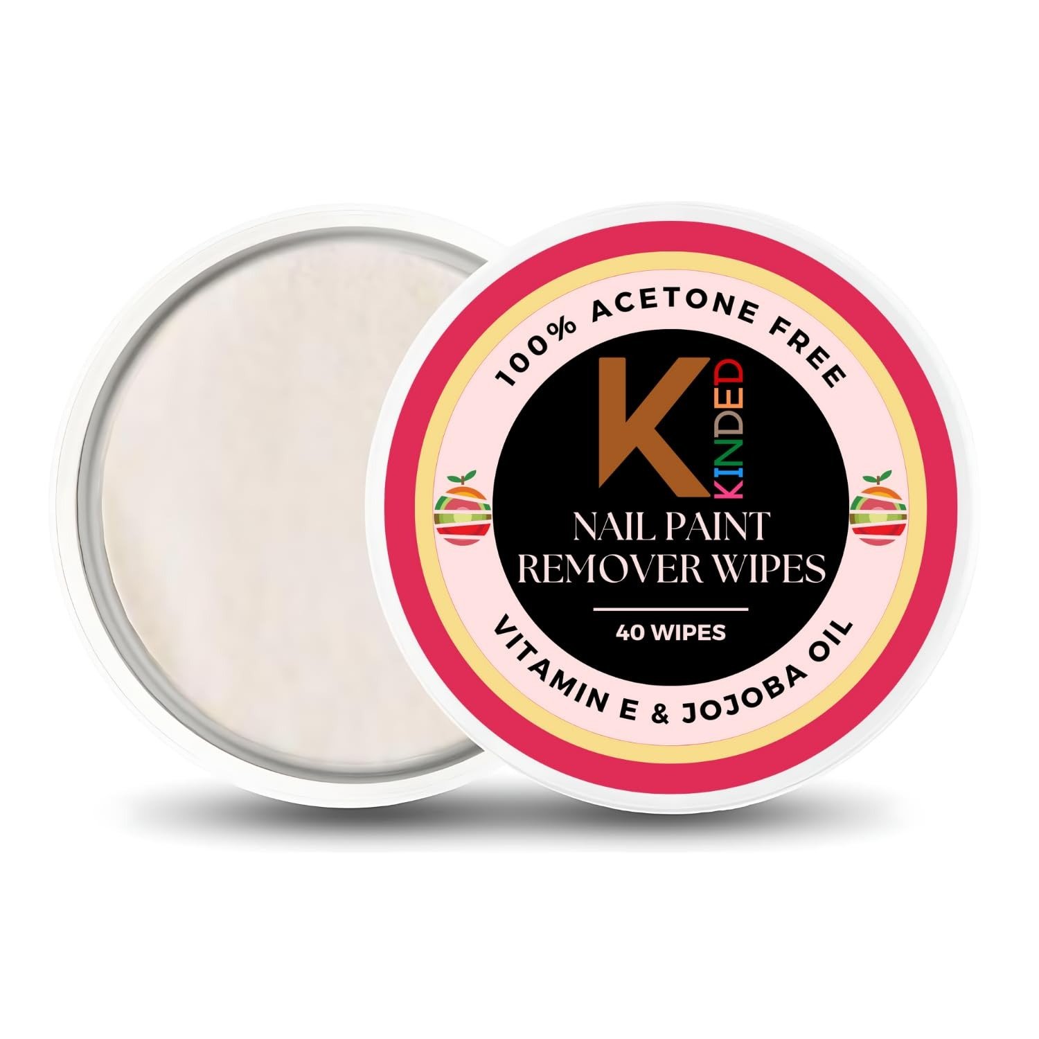 61jeGR5unYL-1.jpg KINDED Nail Paint Remover Wipes Acetone Free Cuticle Care Nourishing Formula Nail Polish Removing Lacquer Cleanser Wet Pads Pulls Tissues Enriched with Jojoba Oil & Vitamin E - Fruity, 40 Wipes - Fast Shipping to USA & Canada - Image 1