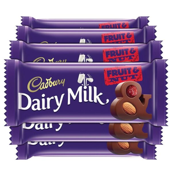 Cadbury Dairy Milk Fruit and Nut Chocolate Bars, 75 g (Pack of 6) - Fast Shipping to USA & Canada