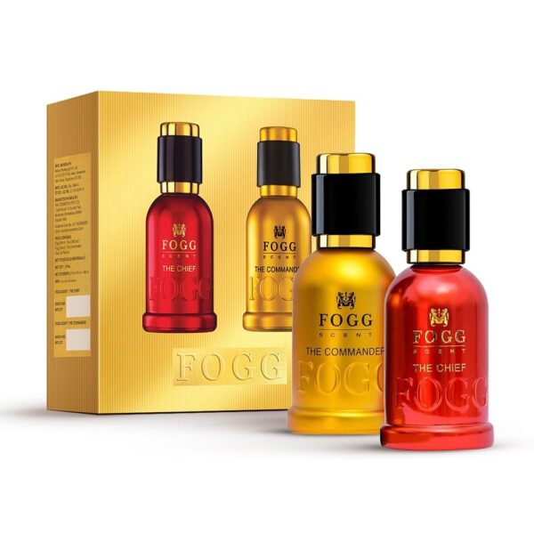 FOGG Men Spray Scent Chief And Commander Perfume Gift Set , Long-Lasting, Fresh & Powerful Fragrance Spray, Eau De Parfum - 2 X 50Ml (Pack Of 2), 100 Millilitres - Fast Shipping to USA & Canada