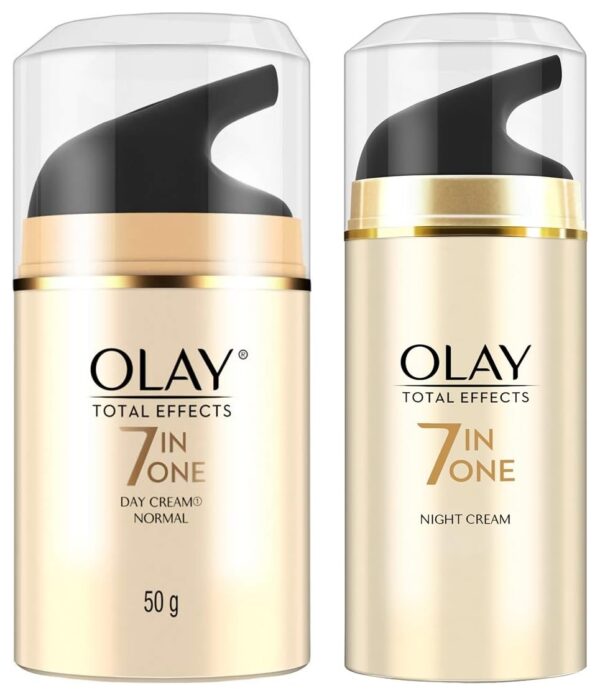 Olay Night Cream Total Effects 7 in 1, Anti-Ageing Moisturiser, 50g & Olay Day Cream Total Effects 7 in 1, Anti-Ageing Moisturiser, 50g - Fast Shipping to USA & Canada