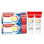 Colgate Total 240gm x 2pcs (480gm) Advanced Health Antibacterial Toothpaste, Saver Pack (Pack of 2), Stronger 12-Hour Anti-Germ Protection, Whole Mouth Health, World's No. 1* Germ-fighting Toothpaste - Fast Shipping to USA & Canada