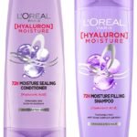 L'Oreal Paris Hyaluron Moisture 72H Moisture Filling Shampoo | With Hyaluronic Acid | For Dry & Dehydrated Hair 340ML + Hyaluron Moisture Conditioner 340 mL, Regime Pack of 2 - Fast Shipping to USA & Canada