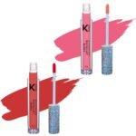 KINDED Liquid Lip Colour Vitamin E Enriched No Transfer Waterproof Long Stay Lipsticks Lip Gloss Set for Girls Women (Pack of 2, 6 ml each, Matte Finish, Shades Barbie Pink & Vermilion Red) - Fast Shipping to USA & Canada