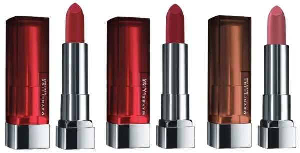 Maybelline New York Color Sensational Creamy Matte, Rich Ruby, Divine Wine and Touch of Spice Lipstick - Fast Shipping to USA & Canada