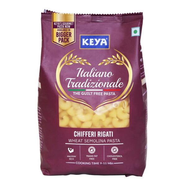 Keya Elbow Pasta 1kg, 100% Durum Wheat Pasta | Vegetarian | No MSG | Low in Calories | No Trans Fats | Healthy | Cooked in 10 Minutes - Fast Shipping to USA & Canada