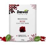 Deewal Premium Rose Clay Face Mask | 100% Vegan & Natural | Gentle Detoxifying & Brightening Face Pack | Hydrating & Soothing Rose and Kaolin Clay Mask | Natural Skincare for Glowing Skin | For All Skin Types - Fast Shipping to USA & Canada