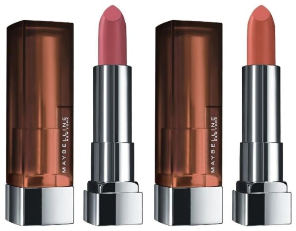 Maybelline New York Color Sensational Creamy Matte Lipstick, 657 Nude Nuance, 3.9g and Maybelline New York Color Sensational Creamy Matte Lipstick, 660 Touch of Spice, 3.9g - Fast Shipping to USA & Canada