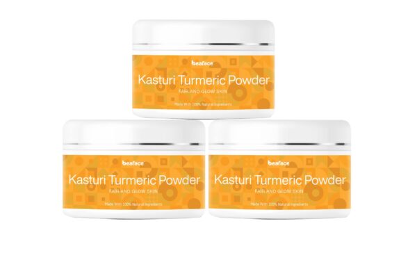 Beaface Combo Pack Kasturi Turmeric Powder Skin Acne Pimple Skin Fairer -100gm (Pack of 3)