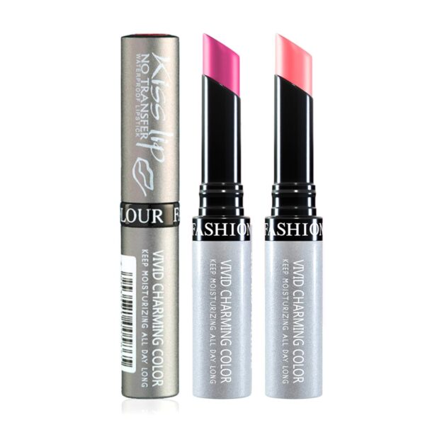 Fashion Colour Kiss Lip No Transfer Lipstick, Waterproof, Smudgeproof, Long Lasting Combo (Warm Pink & Fuscous) - Fast Shipping to USA & Canada