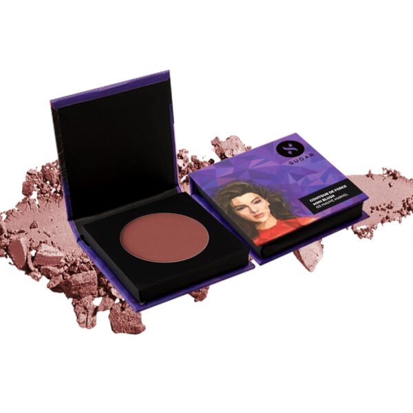 SUGAR Cosmetics Contour De Force Mini Blush for Face | Face Blusher for Face Makeup | Smooth Texture | Matte & Blendable | Paraben & Cruelty Free | 4gm | Mauve Marvel (Plum Blush) - Fast Shipping to USA & Canada