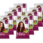Nisha Natural Henna Based Hair Colour, Brown, Herbal Care with Silky & Shiny Soft Hair Formula pack of 10pc - Fast Shipping to USA & Canada