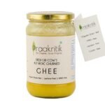 Praakritik Natural Desi Gir Cow Ghee 500ml - 100% A2 Gir Cow Desi Ghee - Prepared by Traditional Bilona Method - Vedic Cultured Grassfed - Vegetarian GMO Free Lactose Free - Cow Ghee 500 ml - Fast Shipping to USA & Canada