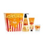 Plum BodyLovin' Caramel Popcorn & Chill Gift Set | Body Wash, Hand Cream & Scented Candle | Warm Caramel Fragrance | Birthday, Anniversary, Valentine Gift for Girlfriend Wife | Unique Popcorn Tub Kit - Fast Shipping to USA & Canada