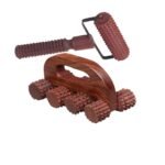 FA INDUSTRIES Wooden T-massager (8x6 In), wooden acupressure back massager back pain relief massager multi purpose body massager 8 roller (6.5x3) - Fast Shipping to USA