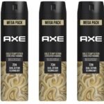 Axe Gold Temptation Long Lasting Deodorant Bodyspray For Men, 215ml (Pack of 3) - Fast Shipping to USA & Canada