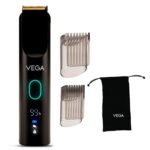 Vega SmartOne S1 Beard Trimmer for Men with Titanium Blade, Digital Display, 120 mins Runtime, IPX7 Waterproof & 40 Length Settings, 3 Unique Speed Mode Black (VHTH-30) - Fast Shipping to USA & Canada