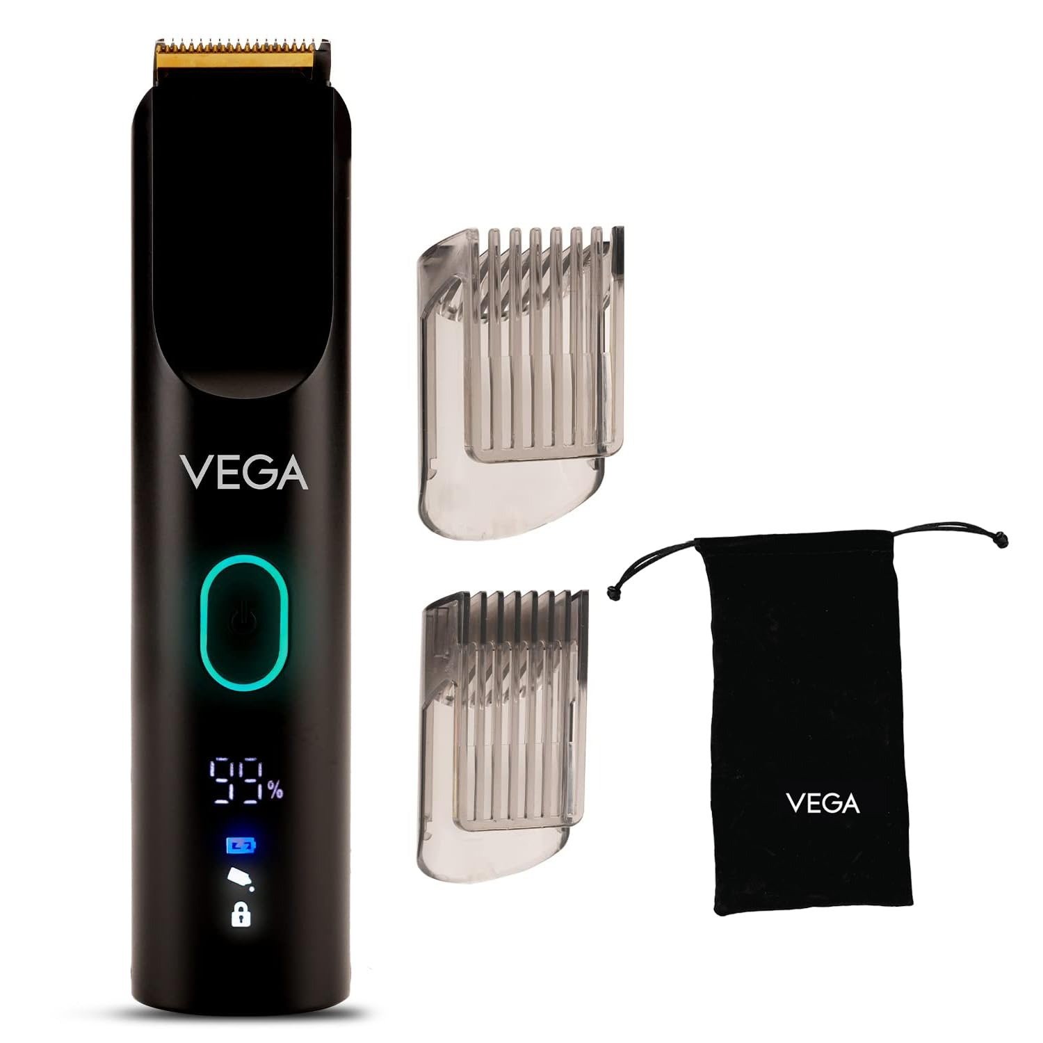 61oOy2UIGfL-1.jpg Vega SmartOne S1 Beard Trimmer for Men with Titanium Blade, Digital Display, 120 mins Runtime, IPX7 Waterproof & 40 Length Settings, 3 Unique Speed Mode Black (VHTH-30) - Fast Shipping to USA & Canada - Image 1