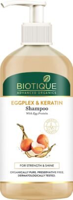 Biotique Eggplex & Keratin Shampoo for Thicker & Shinier Hair - Prevents Breakage, Gentle Cleanse | Protein Shampoo| For Men & Women - 300ml - Fast Shipping to USA & Canada