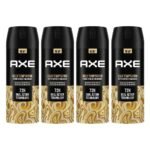 Axe Gold Temptation Long Lasting Deodorant Bodyspray For Men 150 ml, Pack of 4 - Fast Shipping to USA & Canada