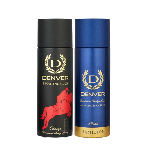 DENVER Sporting Club Champ Deo & Pride Deo (200ML Each, Pack of 2) Long Lasting Deodorant Spray - For Men