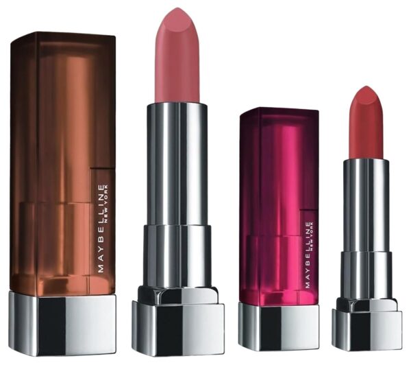 Maybelline New York Matte Lipstick, Intense Colour, 807 Dried Rose, 3.9g & Maybelline New York Matte Lipstick, Intense Colour, Moisturised Lips, Color Sensational Creamy Matte, 507 Almond Pink, 3.9g - Fast Shipping to USA & Canada