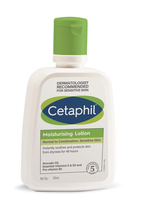 Cetaphil Moisturizing Lotion for Dry to Normal, Sensitive Skin| 100 ml| Moisturizer with Niacinamide, Panthenol| Non-greasy, Won t Clog Pores| Dermatologist Recommended| Paraben, Sulphate Free - Fast Shipping to USA & Canada