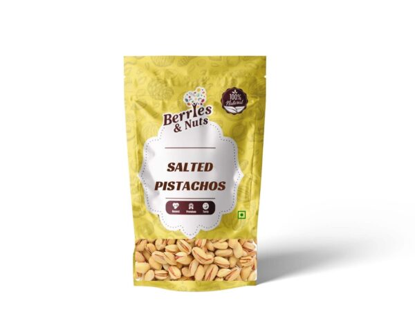 Berries And Nuts Roasted & Salted Pista | Salted Pistachios, Namkeen Pista | 250 Grams - Fast Shipping to USA & Canada