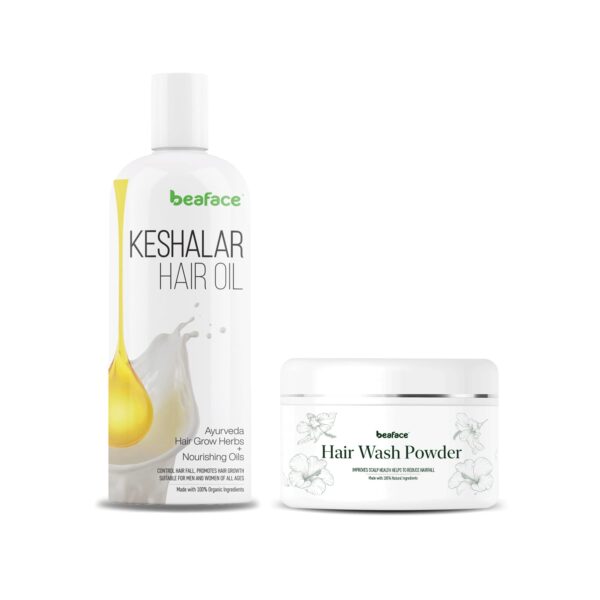 Beaface Combo Hair Pack Keshalar Hair Oil 100 ml Hair Wash 100gm (Pack of 2) - Fast Shipping to USA & Canada