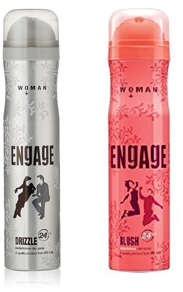 Engage New Metal Range Drizzle Fresh Deodorant Spray For Women, 150Ml / 165Ml Blush Deodorant For Women, 150Ml / 165Ml - Fast Shipping to USA & Canada