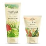 Moha: Herbal Face Wash 200 ml with Herbal Scrub 50 ml | Aloe, Cucumber, Rose, Neem and Yashtimadhu | Combo Pack of 2 - Fast Shipping to USA & Canada