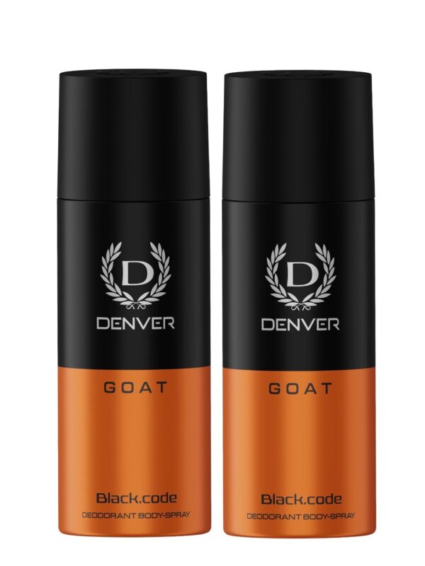 DENVER G O A T Black Code Deo -150ML Each (Pack of 2)| Long Lasting Deodorant Spray For Men