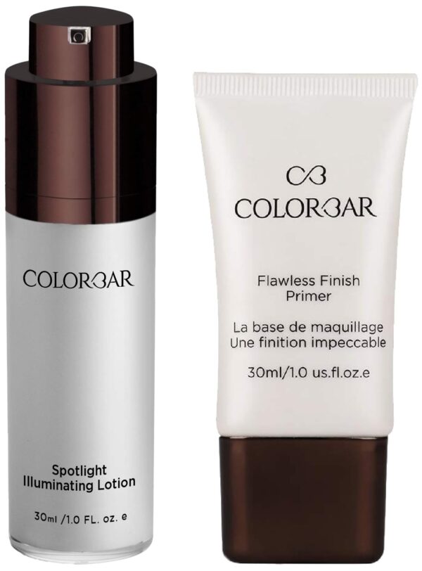 Colorbar Cosmetics Flawless Finish Primer, Transparent, 30 ml,Colorbar Spotlight Illuminating Lotion, 30ml - Fast Shipping to USA & Canada