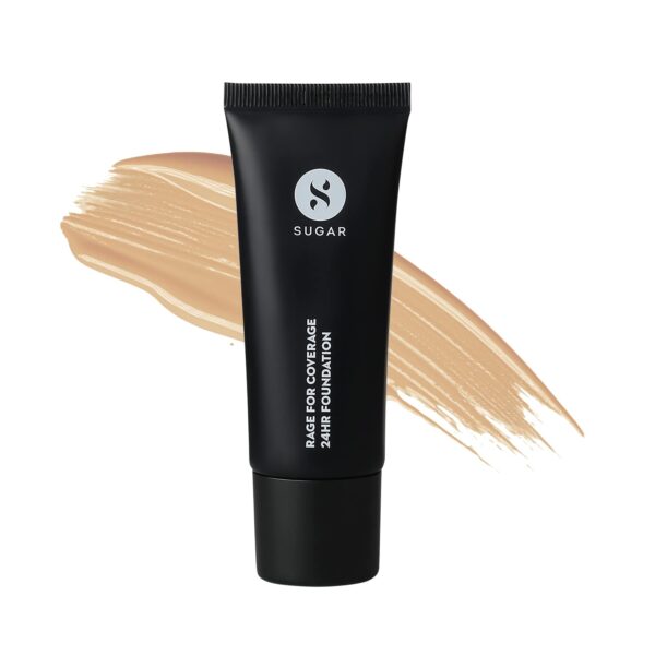 SUGAR Cosmetics Rage For Coverage 24Hr Foundation | Full Coverage | Matte Finish I Creamy Formula | 25 ml - 27 Vienna - Fast Shipping to USA & Canada