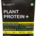 Carbamide Forte Vegan Protein Powder - Plant Based Protein Powder with Multivitamin, Minerals, Superfoods, Pea Protein, Digestive Enzymes | Plant Protein Powder - Alphonso Mango Flavour - 500g - Fast Shipping to USA