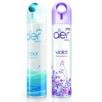 Godrej aer spray, Air Freshener for Home & Office - Cool Surf Blue & Violet Valley Bloom | Long-Lasting Fragrance | Pack of 2 (240 ml each) - Fast Shipping to USA & Canada
