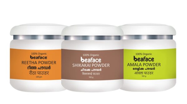 Beaface Hair Care Reetha Powder Shikakai Powder Amla Powder (100gm Pack of 3)