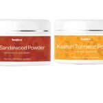 Beaface Red Sandalwood Powder Tan Remover, Blemishes and Pigmentation - 100gm | Kasturi Turmeric Powder Acne Pimple Skin Whitener - 100gm (Pack-2)