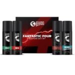 Beardo Fantastic 4 Perfume Body Spray Gift Set for Men 4X40ml | Long Lasting Fragrances | Legacy, Mafia, Mariner Capt Jack and Whisky Smoke Perfume Body Spray | Valentines day gift for husband | Gift for boyfriend | Gift for Men - Fast Shipping to USA & Canada