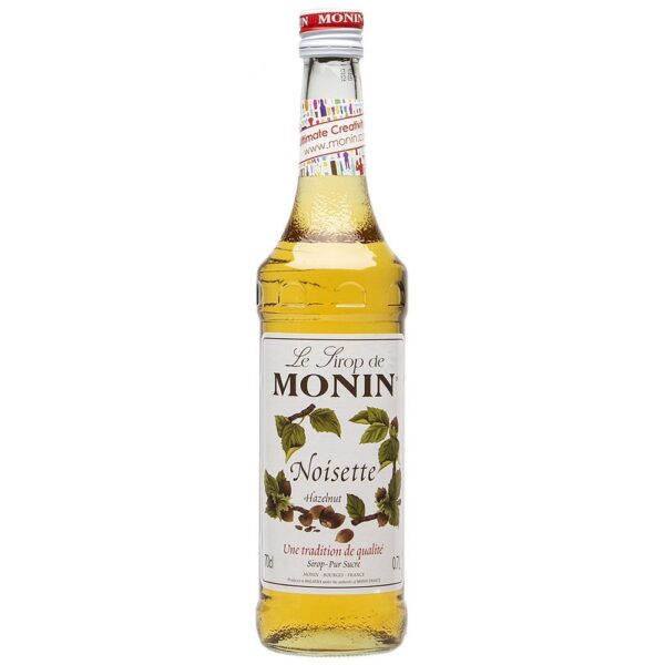 Monin Hazelnut Flavoured Syrup, Light Yellow, 700 ml, Medium - Fast Shipping to USA & Canada