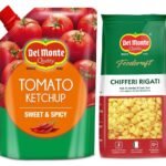 Del Monte FoodCraft Chifferi Pasta, 100% Durum Wheat Semolina, 1kg & Del Monte Tomato Ketchup Sweet and Spicy Pouch, 950 g - Fast Shipping to USA & Canada