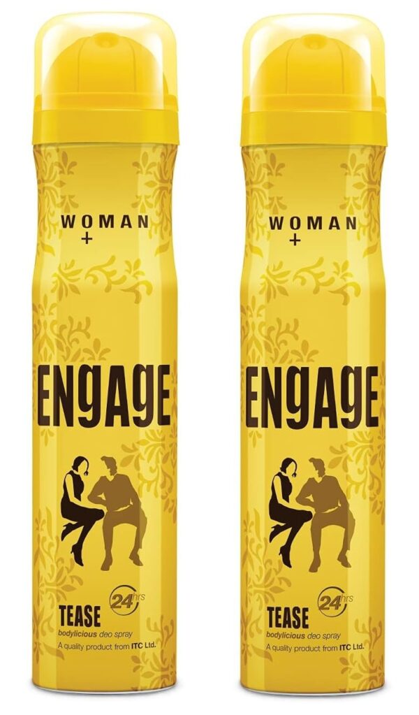 Engage Tease Deodorant For Women, Floral and Lavender, Skin Friendly, 150 ml Deo Body Spray 2Pcs - Fast Shipping to USA & Canada