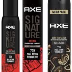 AXE Signature Intense Long Lasting No Gas Body Spray Deodorant For Men 200 Ml & AXE Dark Temptation Men's Deodorant 215 Ml Long Lasting Spray For Men With An Irresistible Scent - Fast Shipping to USA & Canada